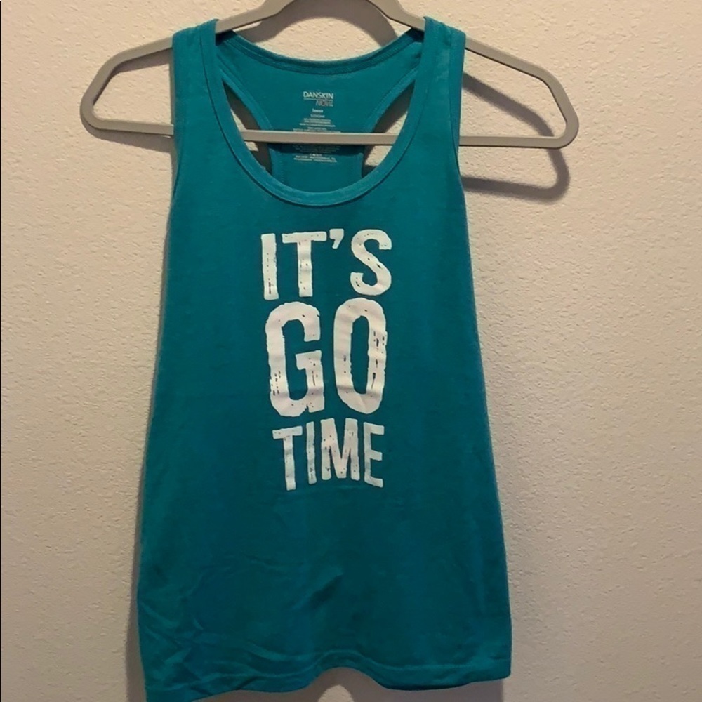 DANSKIN NOW Teal tank. Size S 4-6. Loose fit.